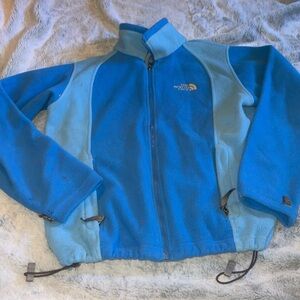 Two Tone Blue North Face Jacket - Some Wear Size Medium